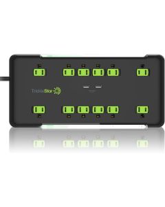 TrickleStar 12-Outlet Advanced Power Strip Pro Series Surge Protector with USB Charging Ports