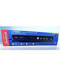 Sunbeam Advance 7 Outlet Power Strip with Surge Protector & Spaced Outlet 15A
